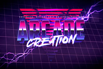 do 80s retrowave logo designs and futuristic synthwave style