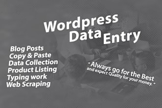 do professional wordpress data entry
