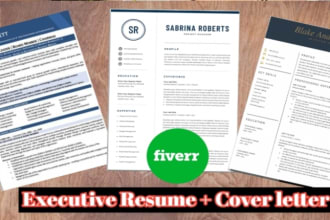 write a CEO executive resume, cv, cover letter and linkedin
