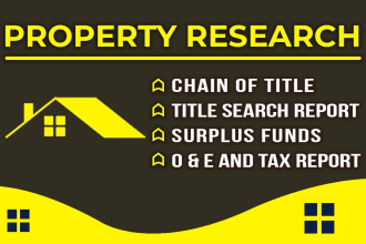 do real estate property title search , surplus funds and chain of title