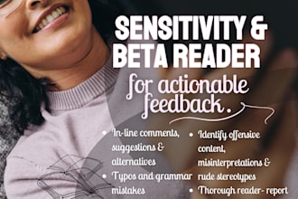 be an honest sensitivity and beta reader