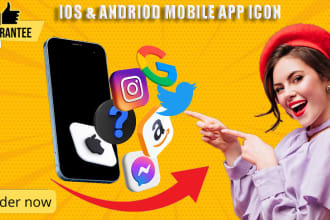 design amazing android and iphone mobile app icon