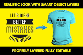 do fully customized tshirt PSD mockup or any product mockup