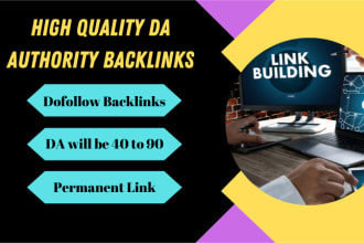 provide high authority backlinks service to increase da