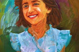 do realistic self portrait oil painting, smudge panting art