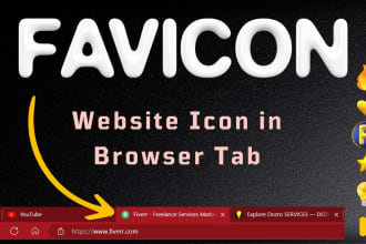 create 4 favicon design concepts for website icon display in browser