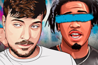 draw cartoon youtube thumbnail in sunnyv2 style