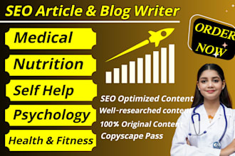 write health and fitness articles, medical and health blogs