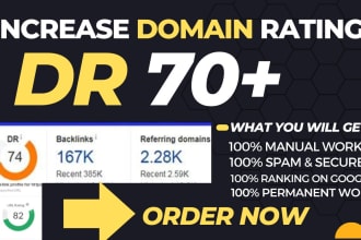 increase ahrefs DR 70 plus