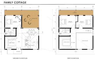 redraw and draft 2d floor plans from sketch, pdfs