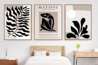 design women line wall arts, matisse minimal and abstract wall arts