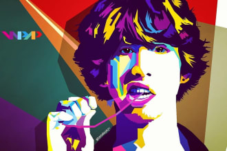 create unique wpap portrait in pop art style from your photo