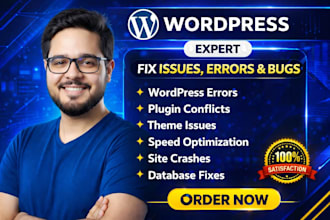 fix wordpress errors, website issues, hosting, domain, email problems