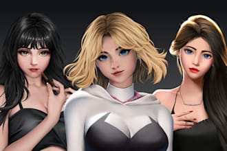 draw semi realistic illustration for you