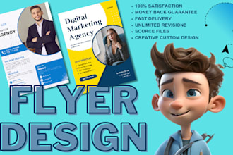 create a custom flyer and poster, bifold or trifold brochure design