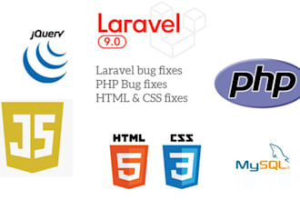 fix PHP and laravel bugs, errors, issues