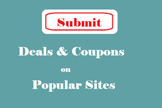 submit coupons and deals on popular sites