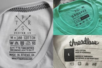 design custom neck label, clothing tag or neck tag for your t shirt brand