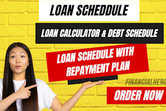 provide debt, loan, lease schedule or amortization schedule with repayment plan