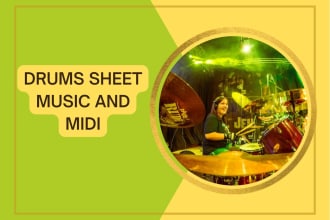 write drums sheet music and midi drums of any song you want