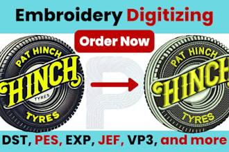 do professional embroidery digitizing to dst pes exp in 1hr
