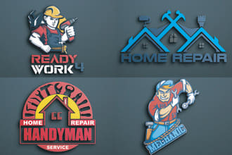 make home repair, painting, roofing, handyman logo