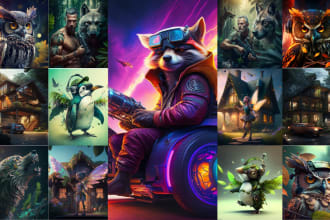 do concept art and custom illustrations using midjourney ai