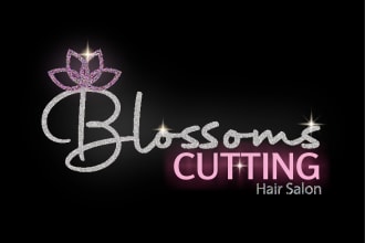 design luxury feminine beauty salon, bakery, boutique glitter logo