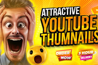 do a custom and viral clickbait youtube thumbnail in 3hrs