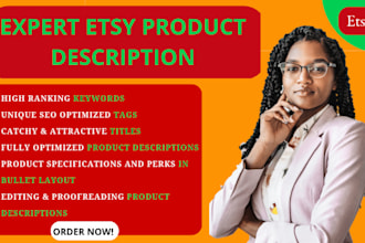 be your professional etsy SEO product description writer