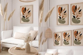 design realistic frame mockups for your artwork, photo, poster or product