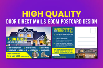 design artistic direct mail or eddm postcard for real estate