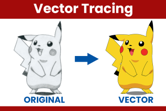 convert your drawing, sketch or image to vector digital art or logo design