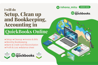 do setup, clean up and bookkeeping, accounting in quickbooks