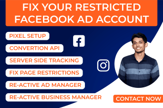 fix restricted or disabled issues, ad account, business manager, pixel setup