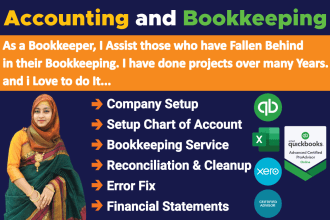 do clean up, reconciliation and bookkeeping in quickbooks online, xero