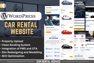 design a car rental website, taxi booking website, property listing