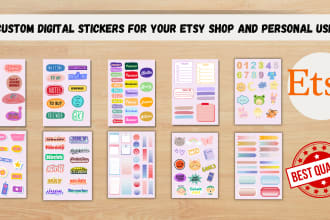 design custom digital stickers for your etsy shop