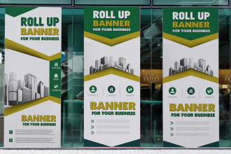 design roll up popup banner roller billboard yard event signage retractable