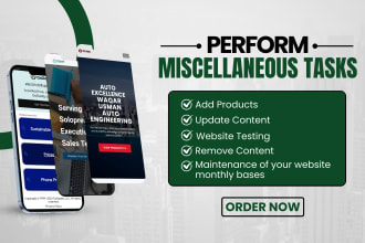 perform miscellaneous tasks wordpress optimization, testing, API integrations