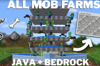 build any type of mob farm for you in minecraft bedrock or java edition