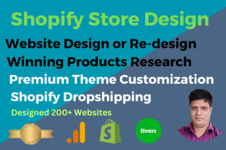 setup stunning shopify website design and shopify dropshipping store