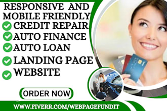 build credit repair landing page loan debt auto finance credit repair website