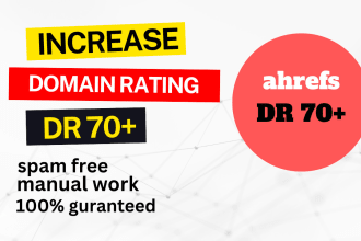 increase ahrefs domain rating dr 70 using SEO backlinks