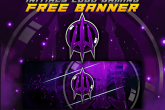 design initials logo esports for your youtube, twitch, free banner