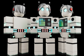 create roblox 3d characters, weapons and weapon skins