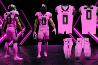 do american football uniforms in 2d and 3d