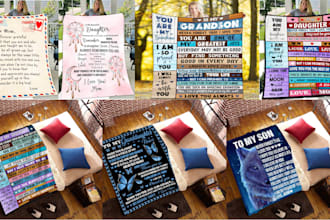 create unique hooded, quilt, pillow, fleece, awesome blanket design