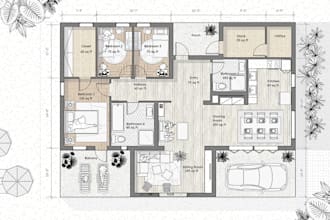 create 2d architectural floor plans