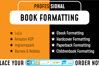 do book formatting and layout design for KDP and others